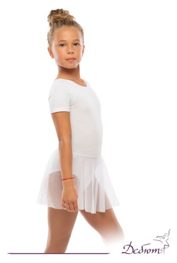 ДГ 880 Купальник гимнастический  рукав - футболка, юбка - сетка