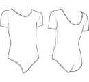 Г 83-301 Купальник гимнастический "Мастер-класс" рукав-футболка (хлопок) Цвет черный, белый